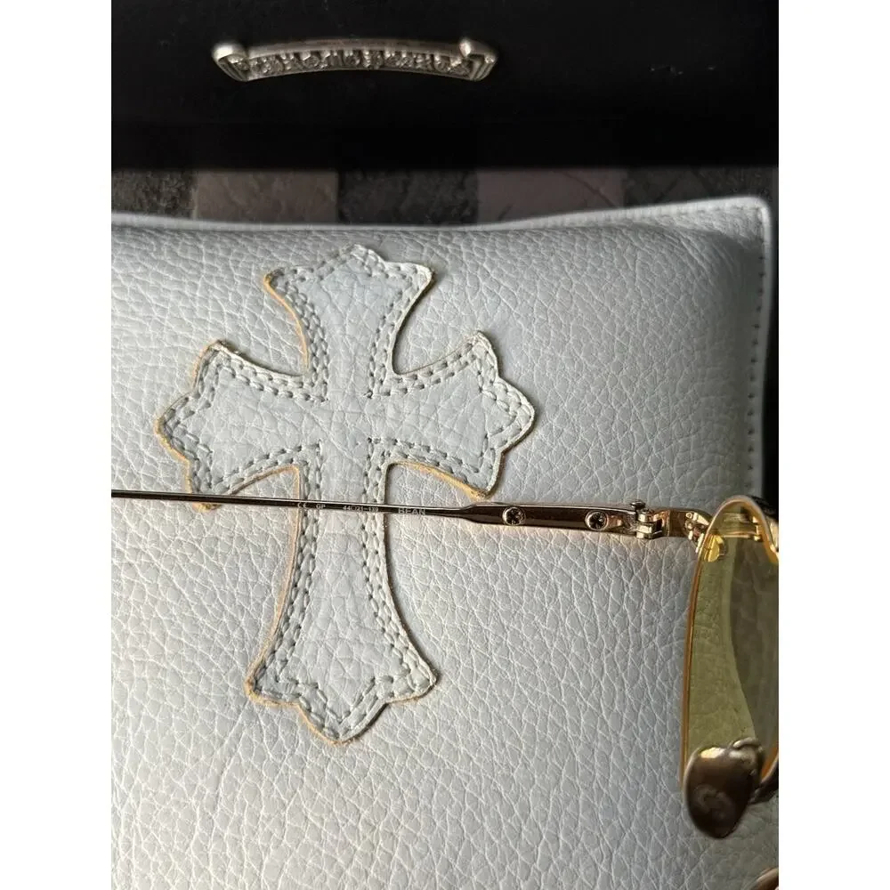 Chrome Hearts BEAN Heart Sunglasses Gold Plated Yellow Factory Lenses Rare 2018